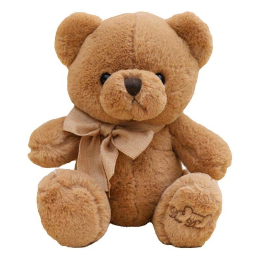 Stuffed animal teddy bear with bow brown 40 cm - perfect for cuddling