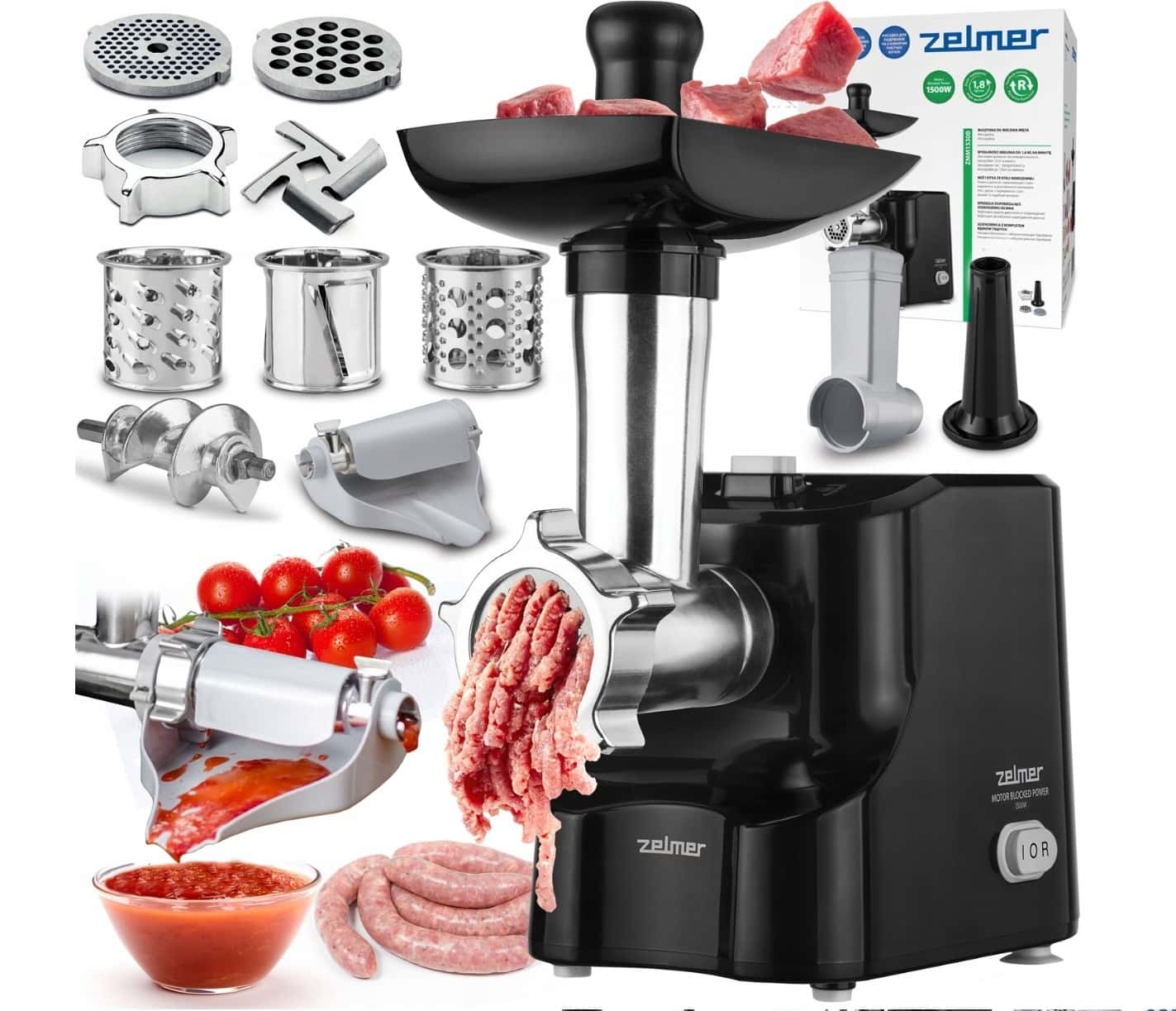 Zelmer Meat Grinder ZMM1530B with Vegetable Shredder - perfect for homemade products
