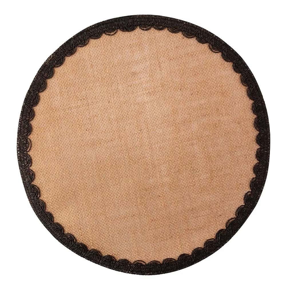Jute placemat with black border 38cm - perfect for your kitchen