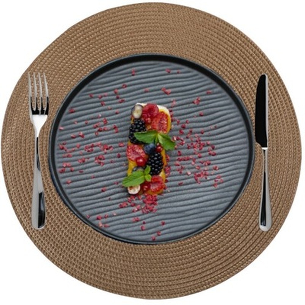 Table mat round 38 cm ash grey - elegant addition to your table