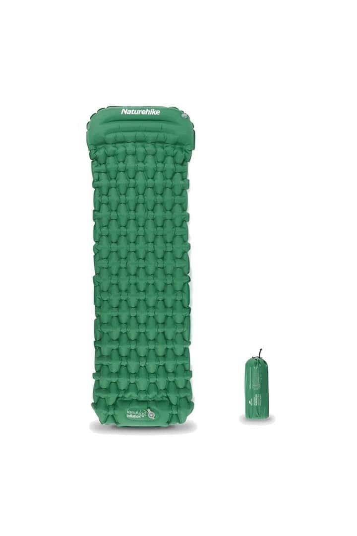 Naturehike FC-12 Inflatable Mattress with Pump - Army Green, perfect for camping
