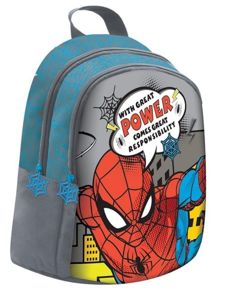Spider-Man Small two-compartment backpack with reflective elements - perfect for school and trips