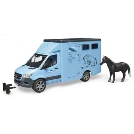 Bruder Mercedes Sprinter horse transporter with horse figure