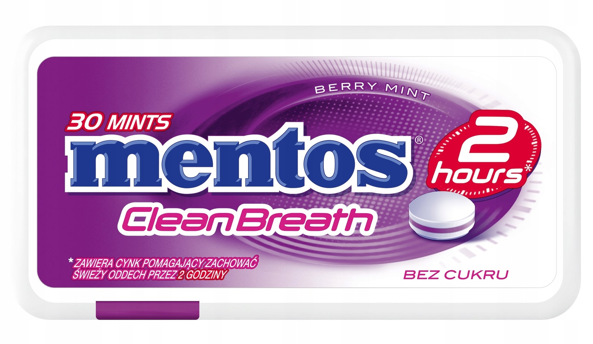 Mentos 2H Berry Mint - Refreshing Fruit & Mint Dragees 21g