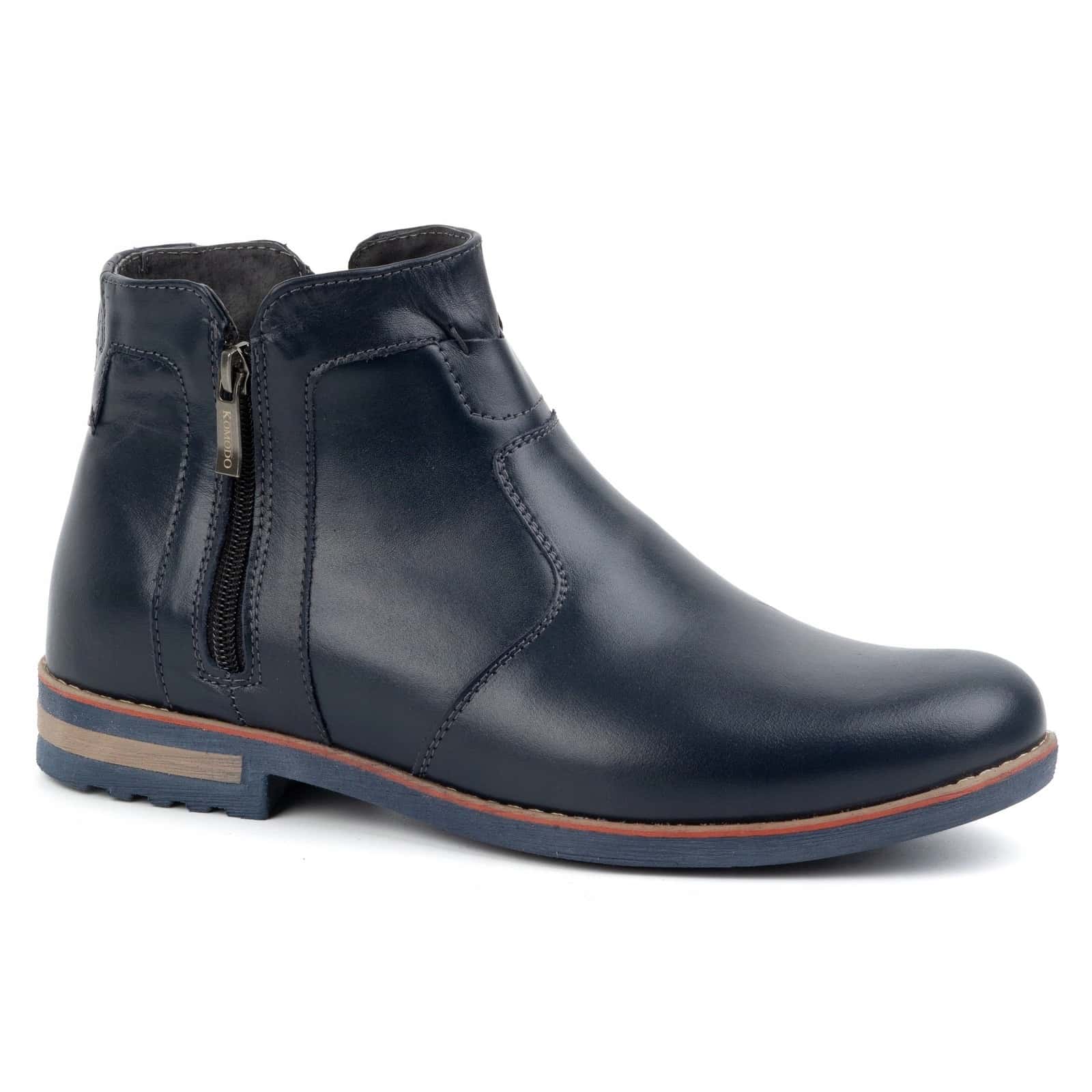 Men's Chelsea boots leather navy blue size 44 - elegant and comfortable