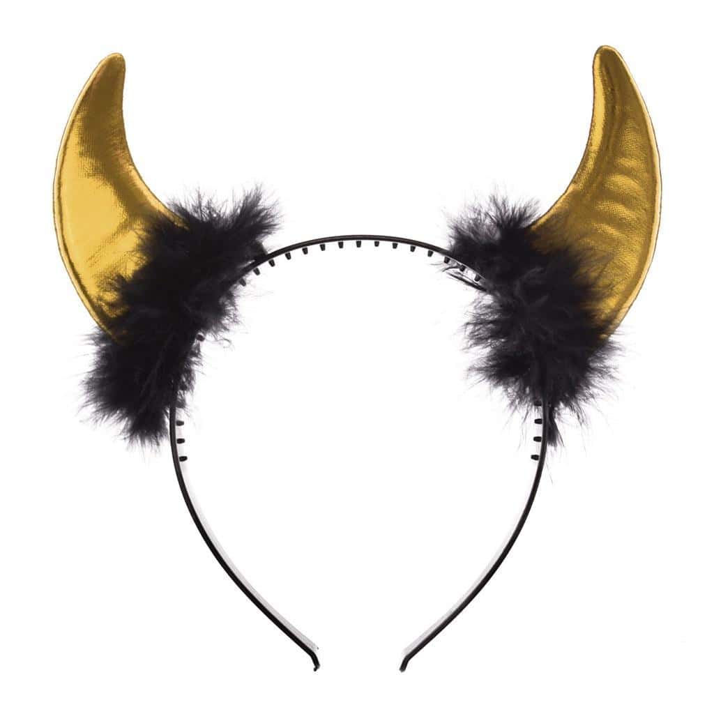 Metallic devil horns gold - perfect for Halloween