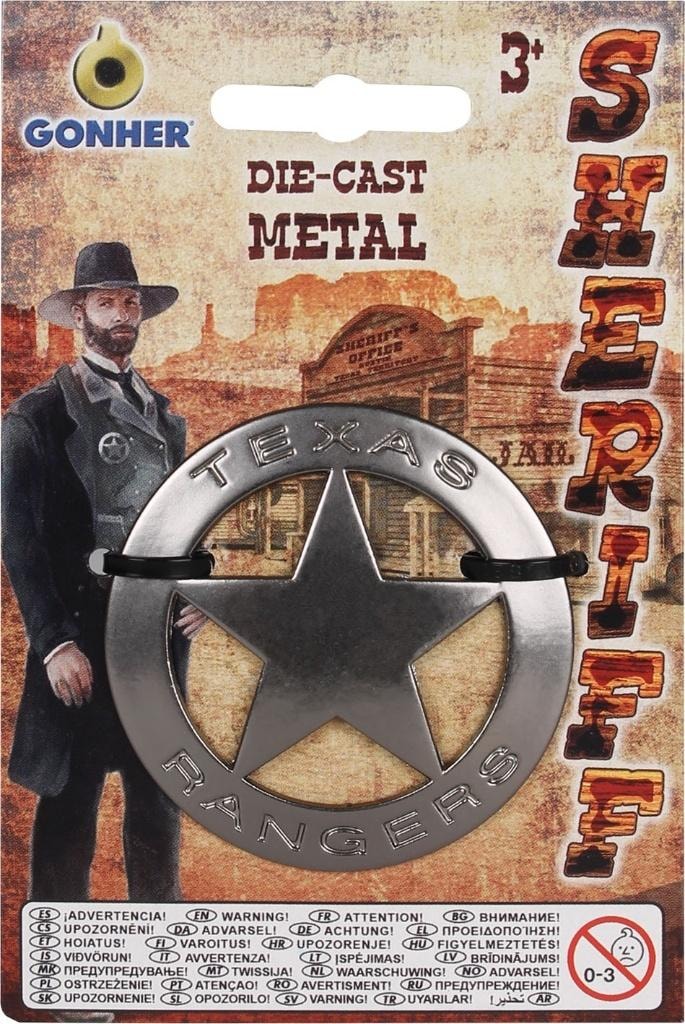 Gonher Metal Sheriff Badge Texas Ranger - ideal for little law enforcers