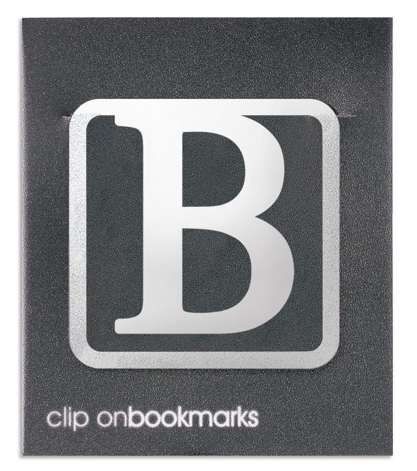 Metal Bookmark - Letter B Clip-on - elegant book accessory