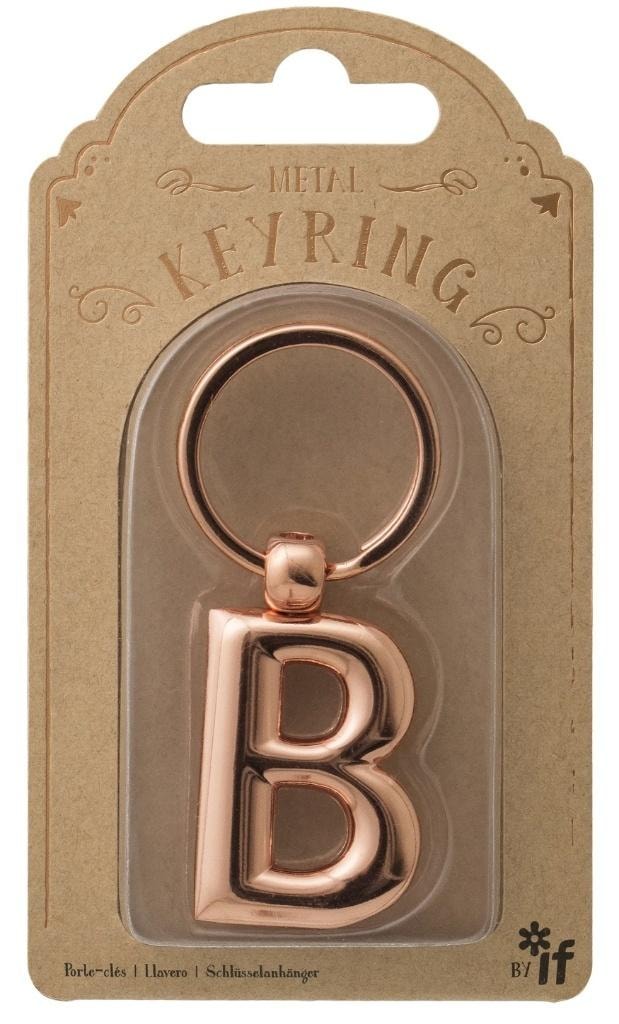 Metal keychain letter B - perfect gift