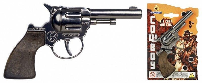Gonher Metal Cowboy Revolver with Drum - Perfect Gift for Little Cowboy