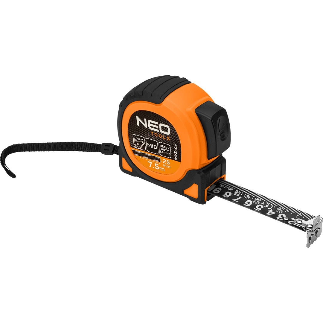 NEO TOOLS Super Black Steel Tape Measure 7.5 m - reliable and precise