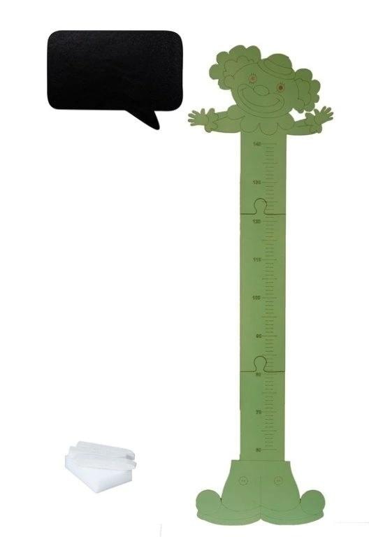 Wooden height chart Clown - colorful decoration for kids room