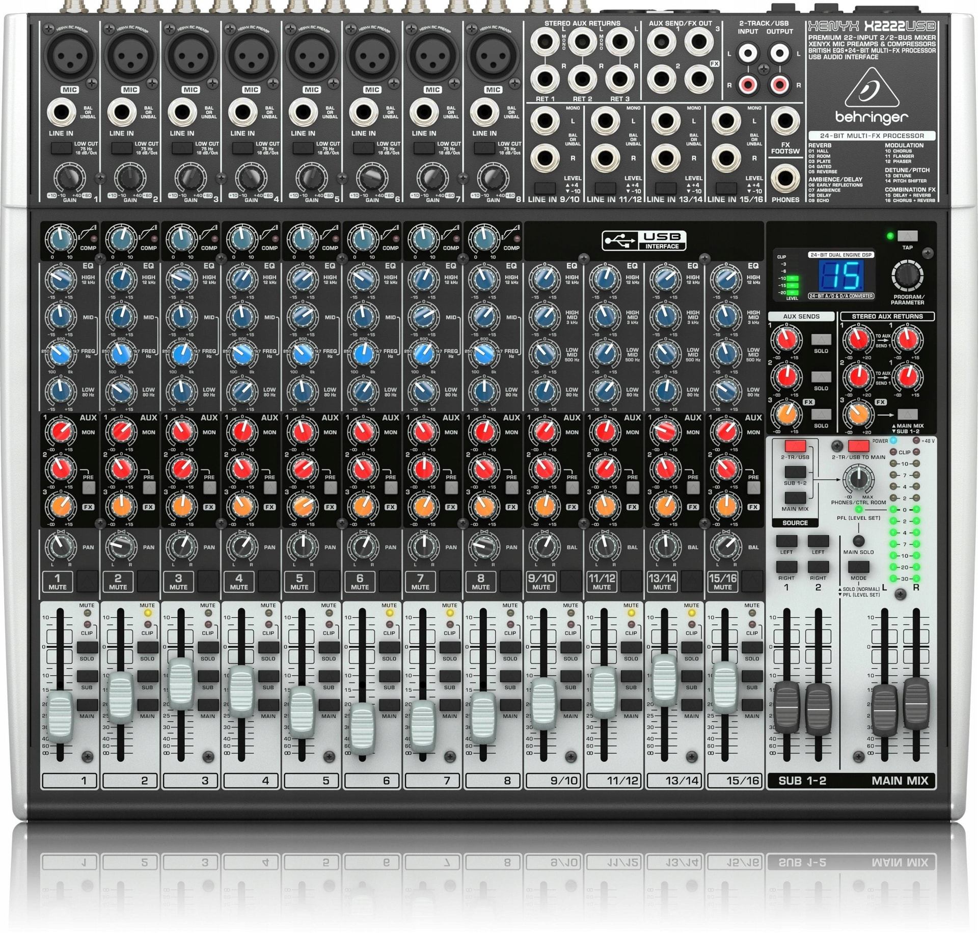 Behringer X2222USB - 22-channel audio mixer with USB