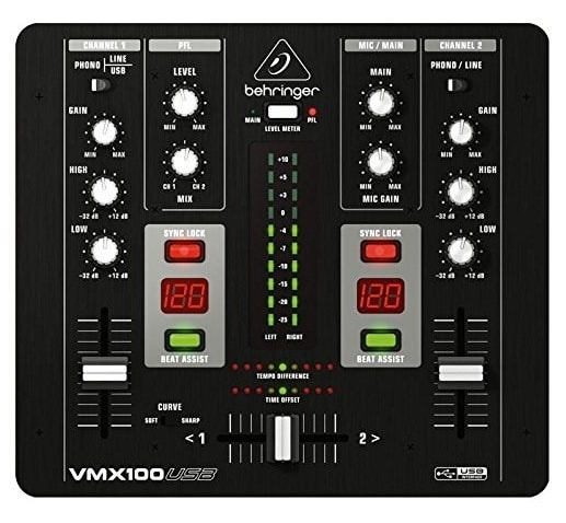 Behringer VMX100USB DJ Mixer - ideal for live mixing