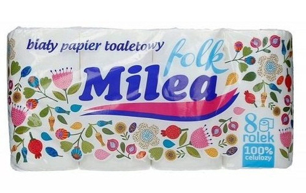 Milea Folk - 2-ply toilet paper white 8 pieces - soft and durable