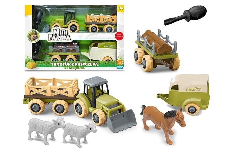 Artyk Mini tractor with trailers for screwing - educational toy for children