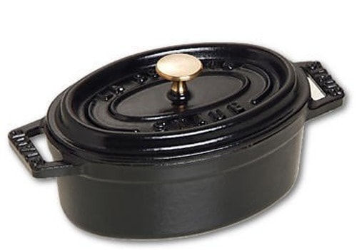 Staub Mini Cast Iron Oval Pot - Black 250 ml - Perfect for baking