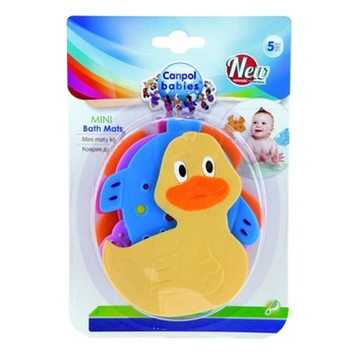 Mini bath mats - colorful set of 5 pieces for safety