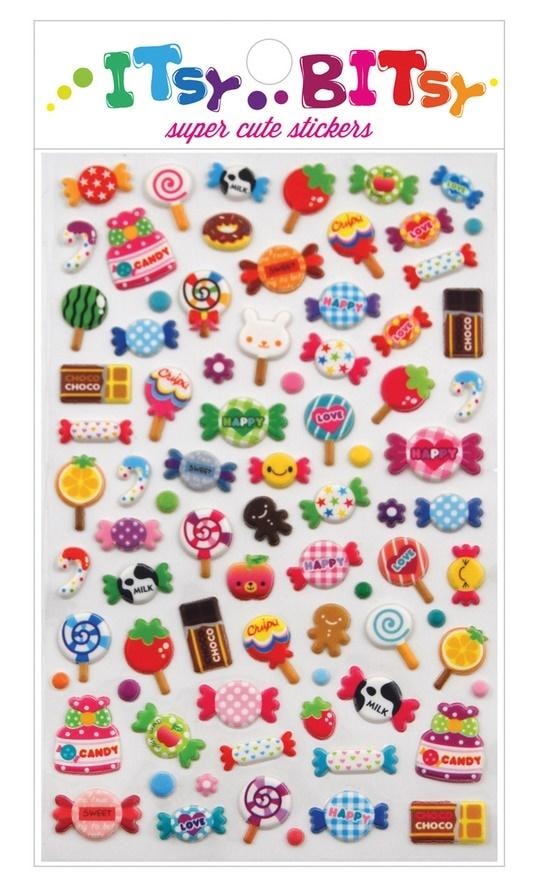 Itsy Bitsy Mini Stickers Candies - sweet decoration