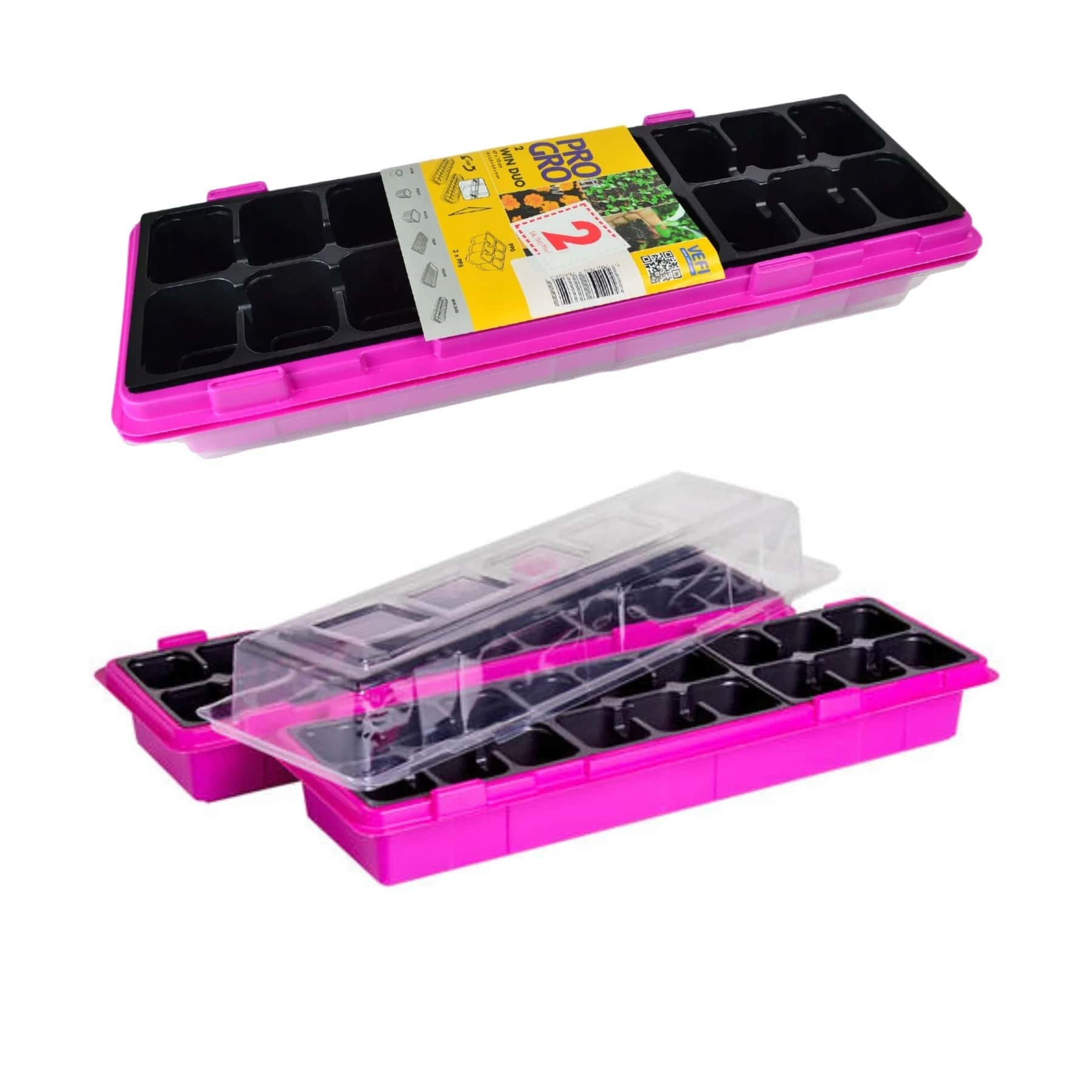 Mini greenhouses pink 47x16 cm - ideal for growing herbs