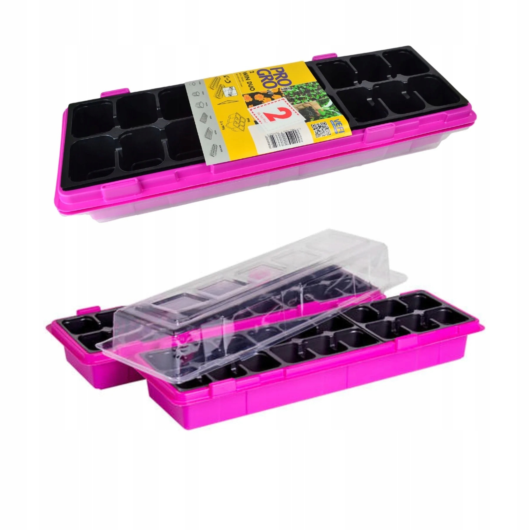 Mini greenhouses pink 47x16 cm - ideal for growing herbs