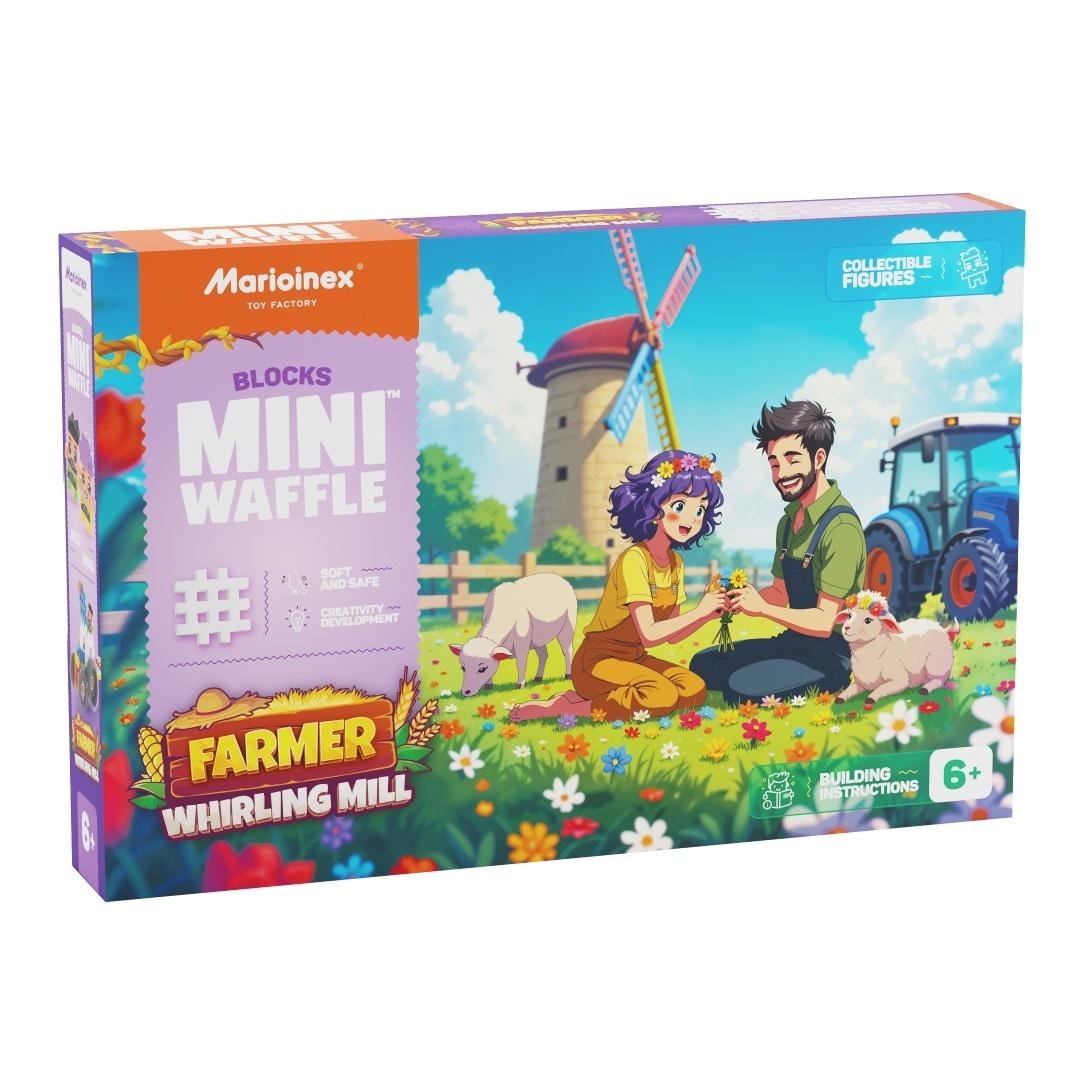 Mini Waffle Farmer Windmill - Creative building block set for children