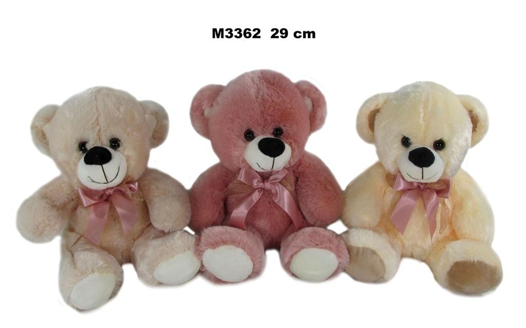 Teddy bear bow 29cm MIX - Cute plush toy for everyone!