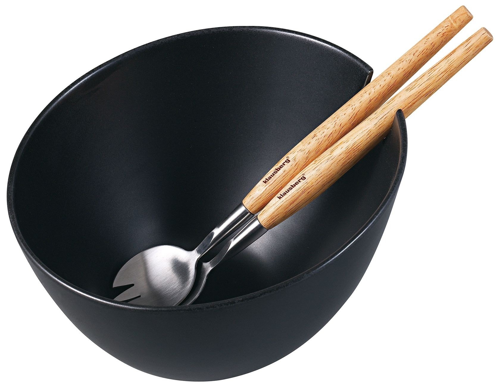 Klausberg KB-7786 Ceramic Salad Bowl with Spoons