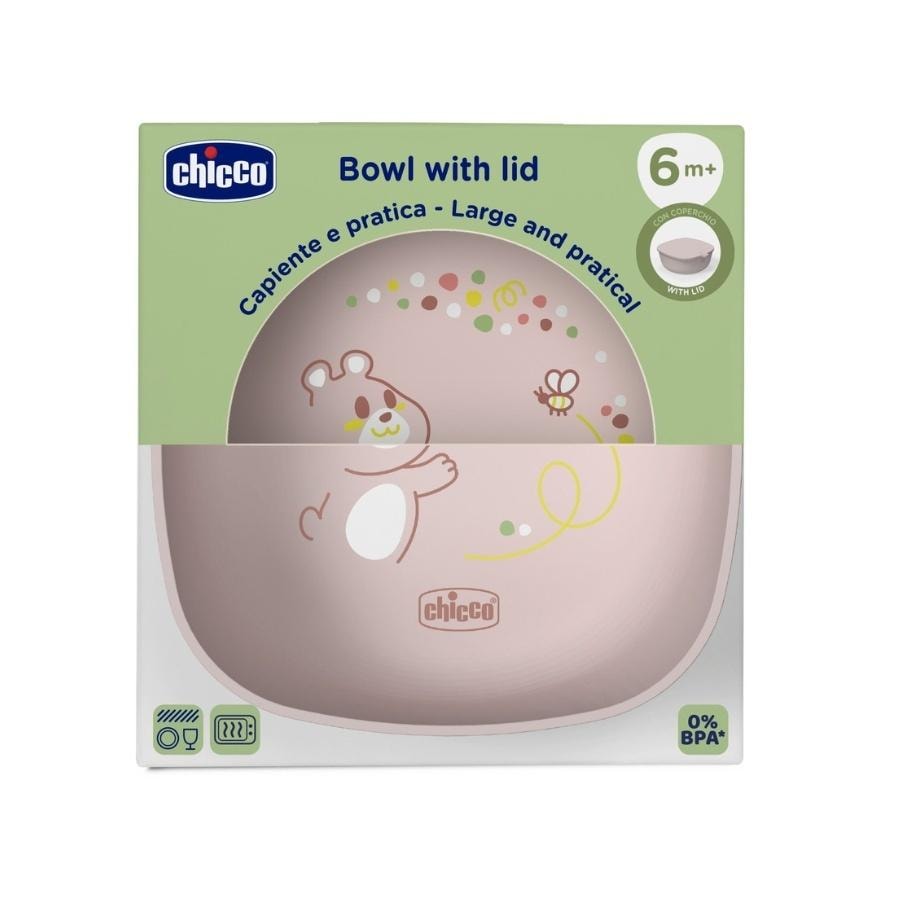 Chicco Bowl with lid beige 6m+ - ideal for storage