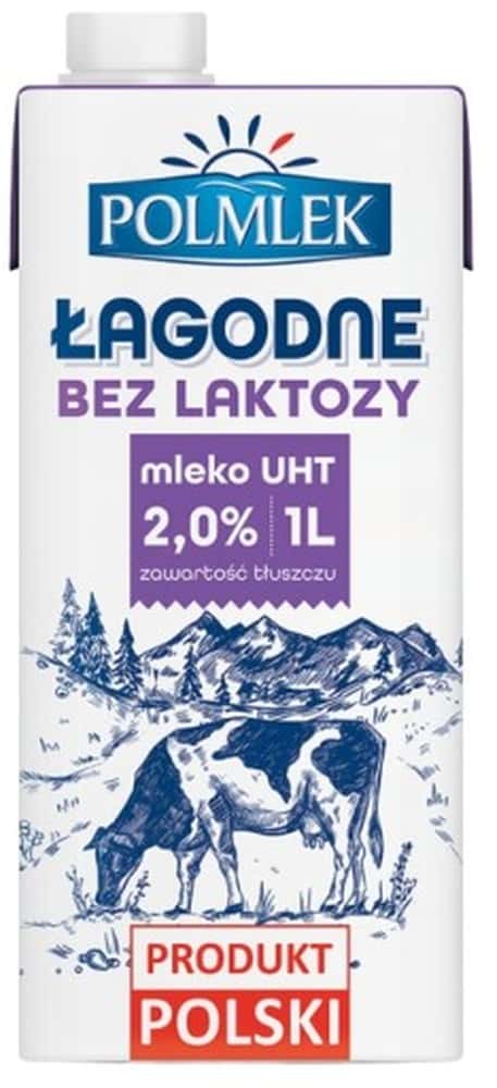 Polish Milk UHT Milk 2% Lactose-Free 1 l - perfect for coffee