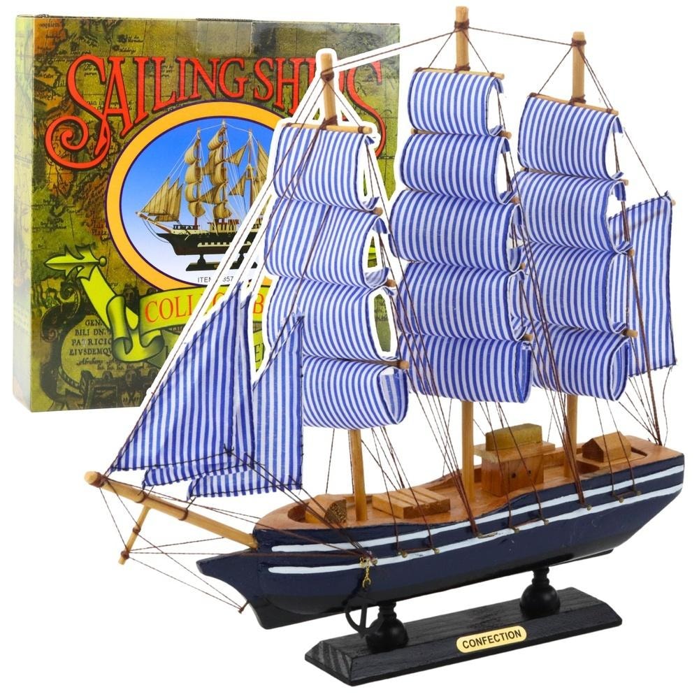 Collector's Model Sailing Ship white-blue - perfect gift for collector