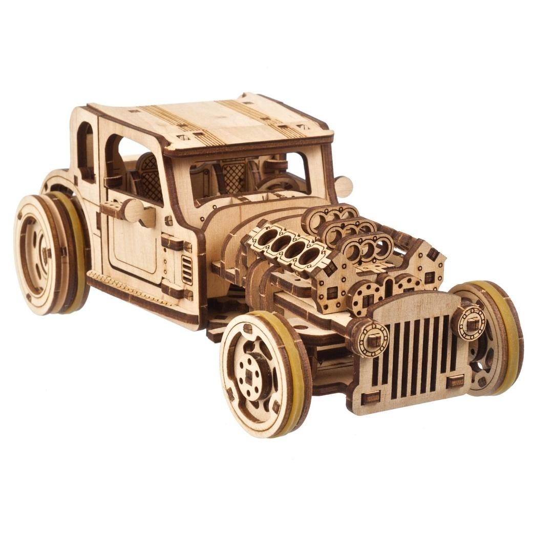 UGEARS Mechanical Model Hot Rod Furious Mouse - Build your own hot rod!