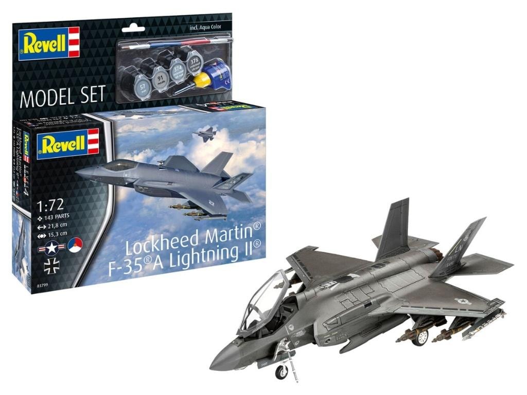 Revell Model Kit Lockheed Martin F-35A Lightning II - perfect for enthusiasts