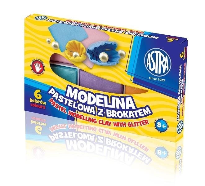 Astra Pastel modeling clay with glitter - 6 colors of creative fun!