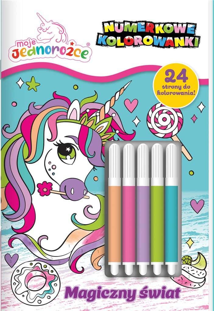 Magical World. My Unicorns - Coloring book with numbers developing creativity