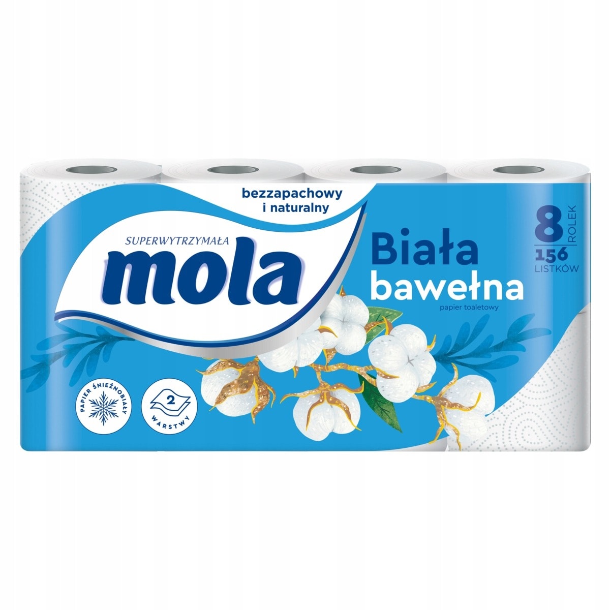 Mola Cotton White - Soft Toilet Paper 8 pieces