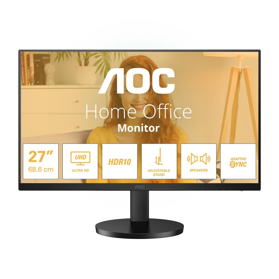 AOC Monitor U27B3AF 27" 4K Ultra HD LED Black - perfect for work and entertainment