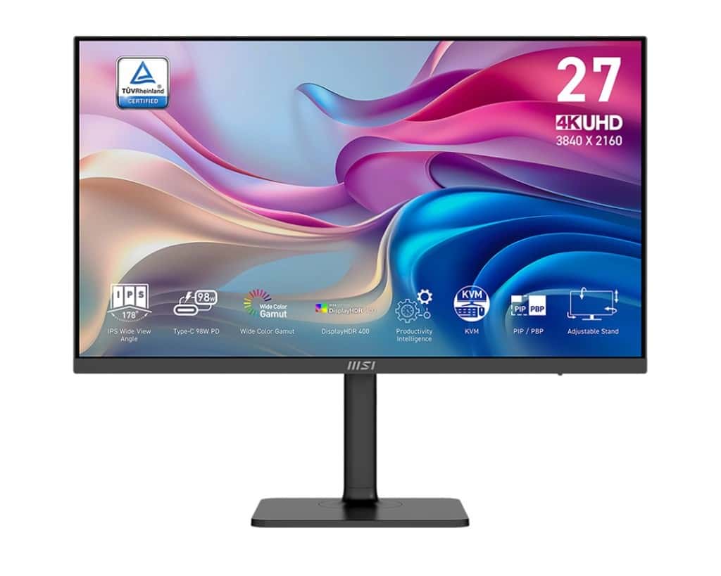 MSI Modern MD272UPHGDE - Monitor 27 inch IPS UHD 60Hz Pivot perfect for work