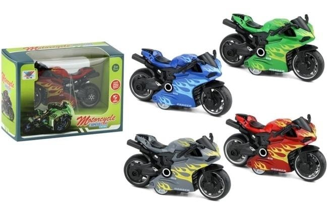 Merkpol Metal motorcycle with drive 1:36 MIX - perfect gift for motorsport fans