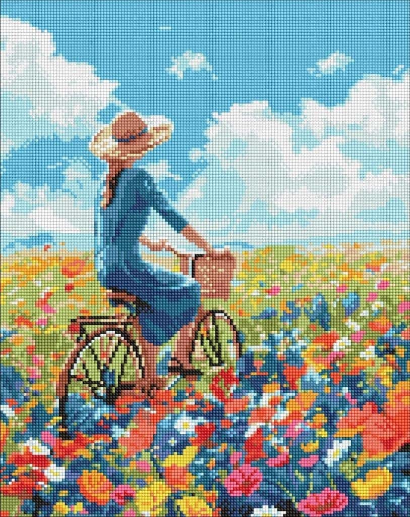 Ideyka Diamond Mosaic - Journey in Flowers 40x50cm - perfect as a gift