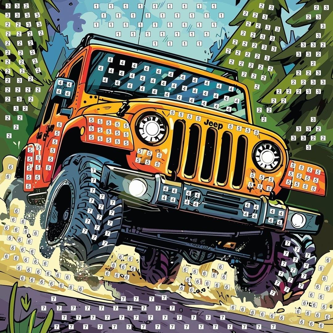 Foam Mosaic Off-Road Vehicle 25x25cm - creative fun for kids