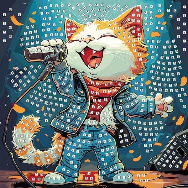 Titanum Foam mosaic singing cat 25x25cm - creative fun for kids