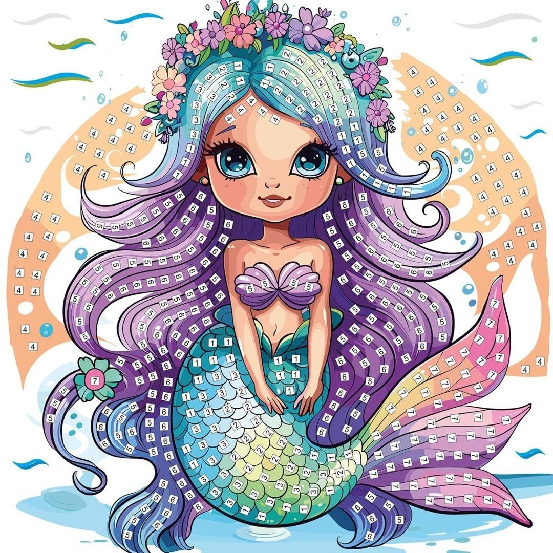Foam mosaic mermaid 25x25cm - creative fun for kids