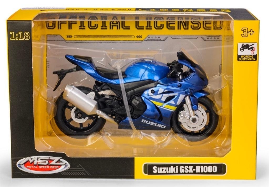 MSZ Motorcycle Suzuki GSX-R1000 blue 1:18 - perfect for collectors