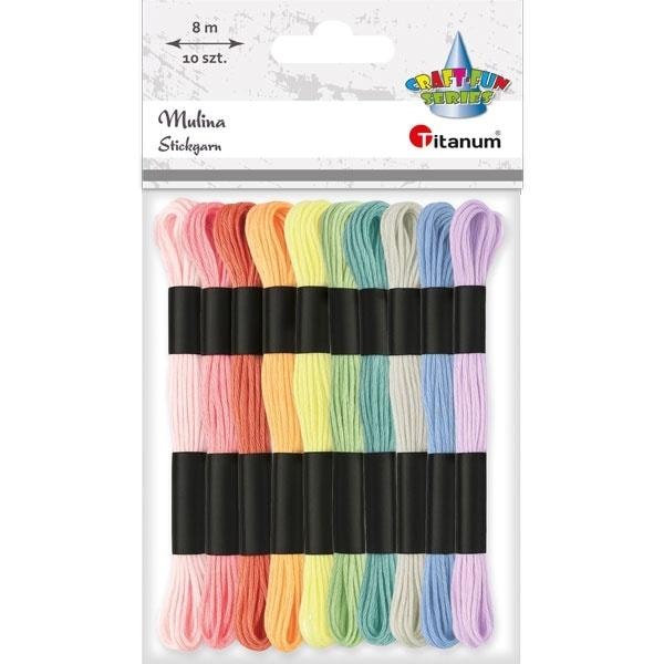 Pastel embroidery floss set 10 colors 8m - ideal for embroidery