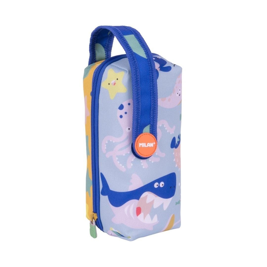 Milan Blue Odyssey - Oval pencil case with accessories - discover marine adventures!
