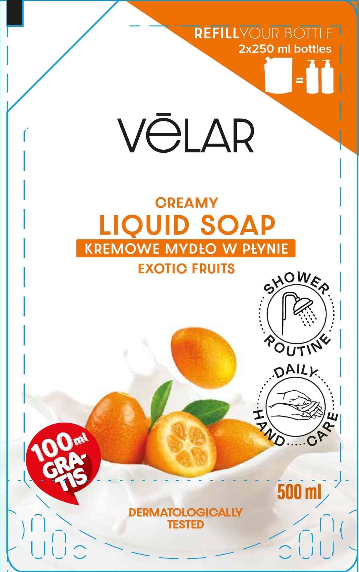 Velar Liquid Soap Exotic Fruits - 500 ml for the whole family