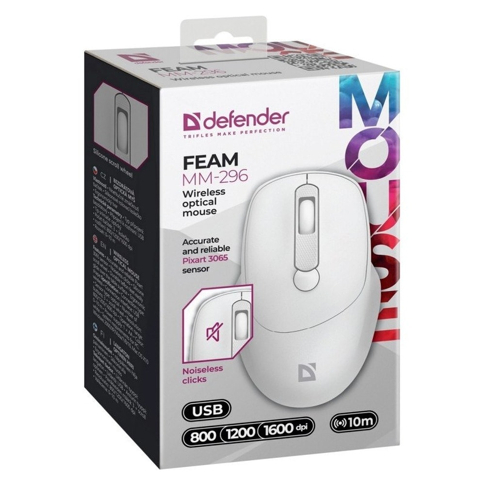 Defender Feam MM-296 - Silent wireless mouse, perfect for work