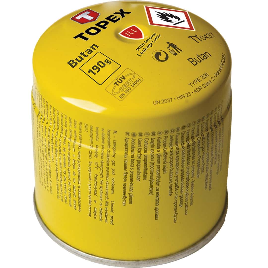 Topex Butane gas cartridge 190 g - Safe and universal