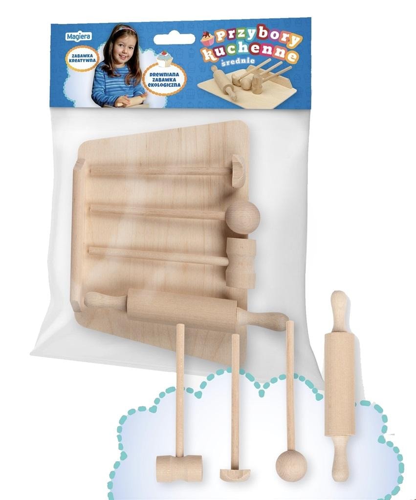Wooden kitchen utensils - medium set for little chefs